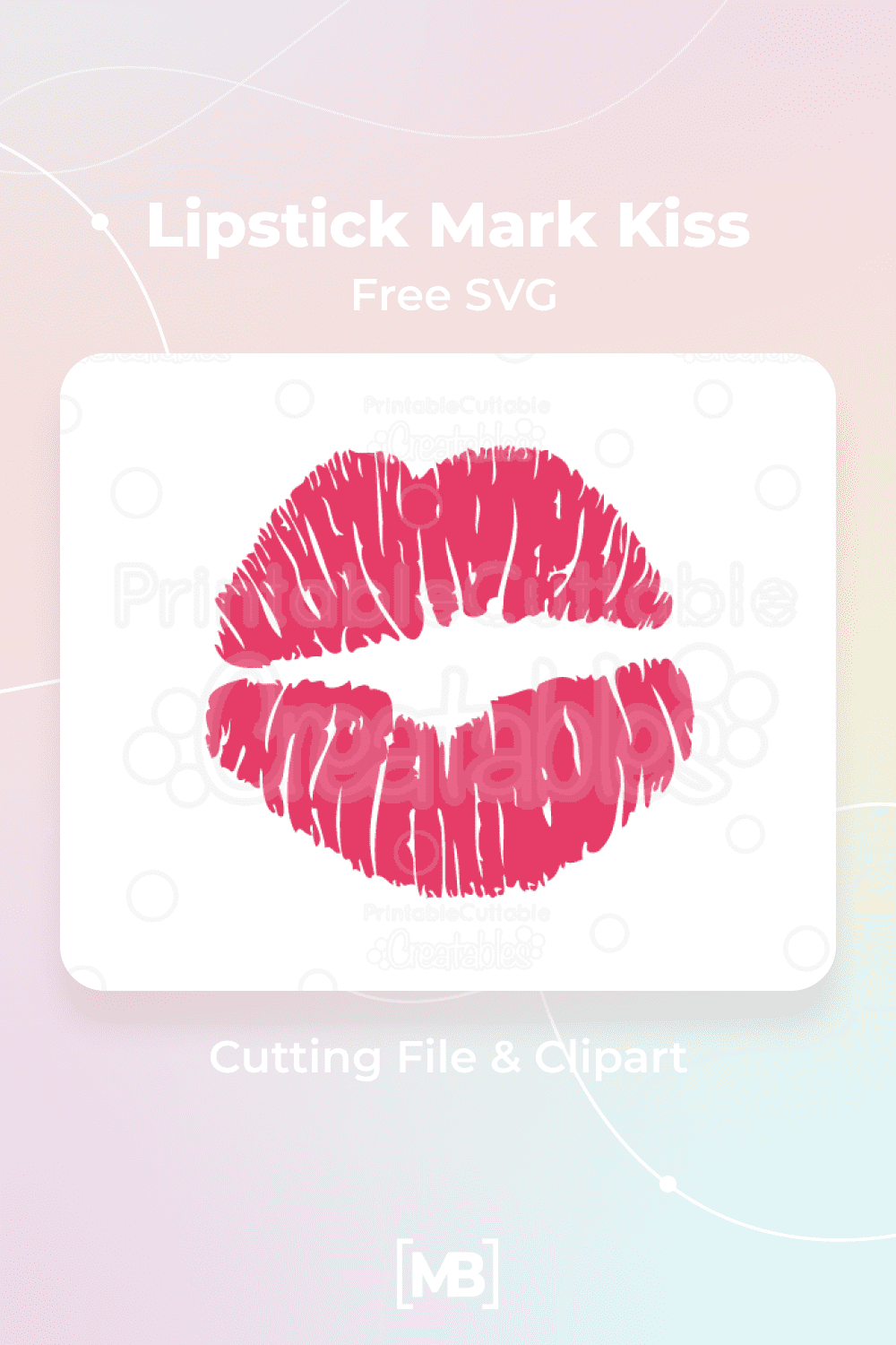 Lipstick Mark Kiss Free SVG Cutting File & Clipart.