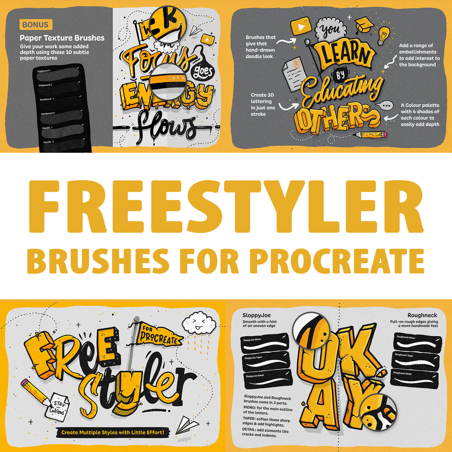 Freestyler - Brushes for Procreate main cover.