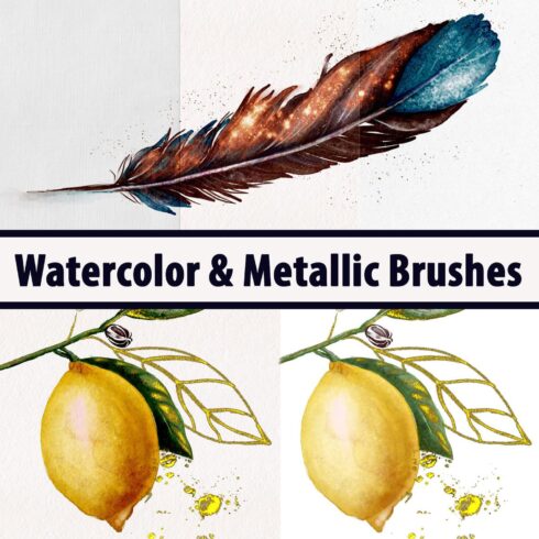 Watercolor & Metallic Brushes main cover.