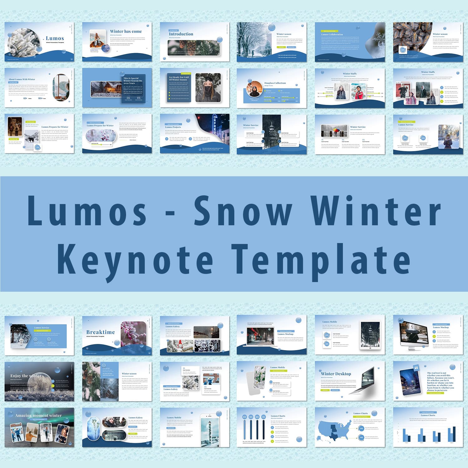 Lumos - Snow Winter Keynote Template main cover.