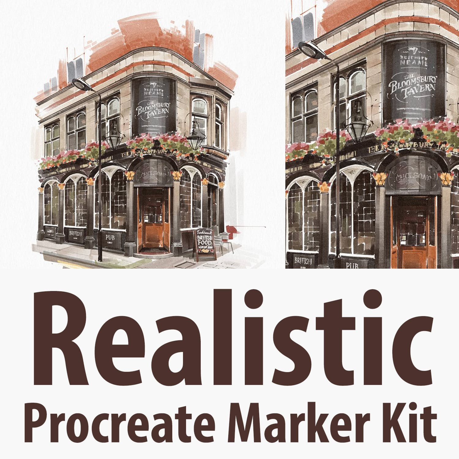Realistic Procreate Marker Kit main cover.