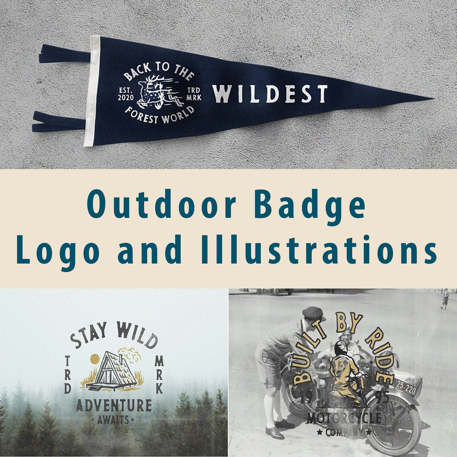 Outdoor Badge Logo and Illustrations main cover.