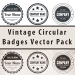 Vintage Circular Badges Vector Pack main cover.