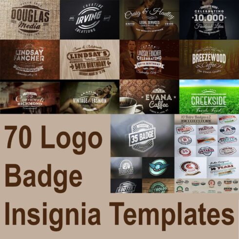 70 Logo / Badge / Insignia Templates main cover.