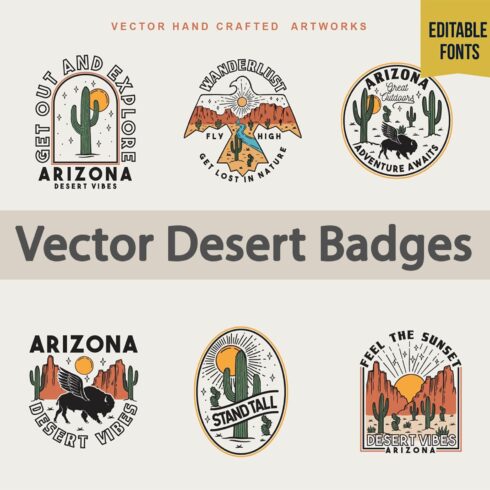 Vector Desert Badges main cover.