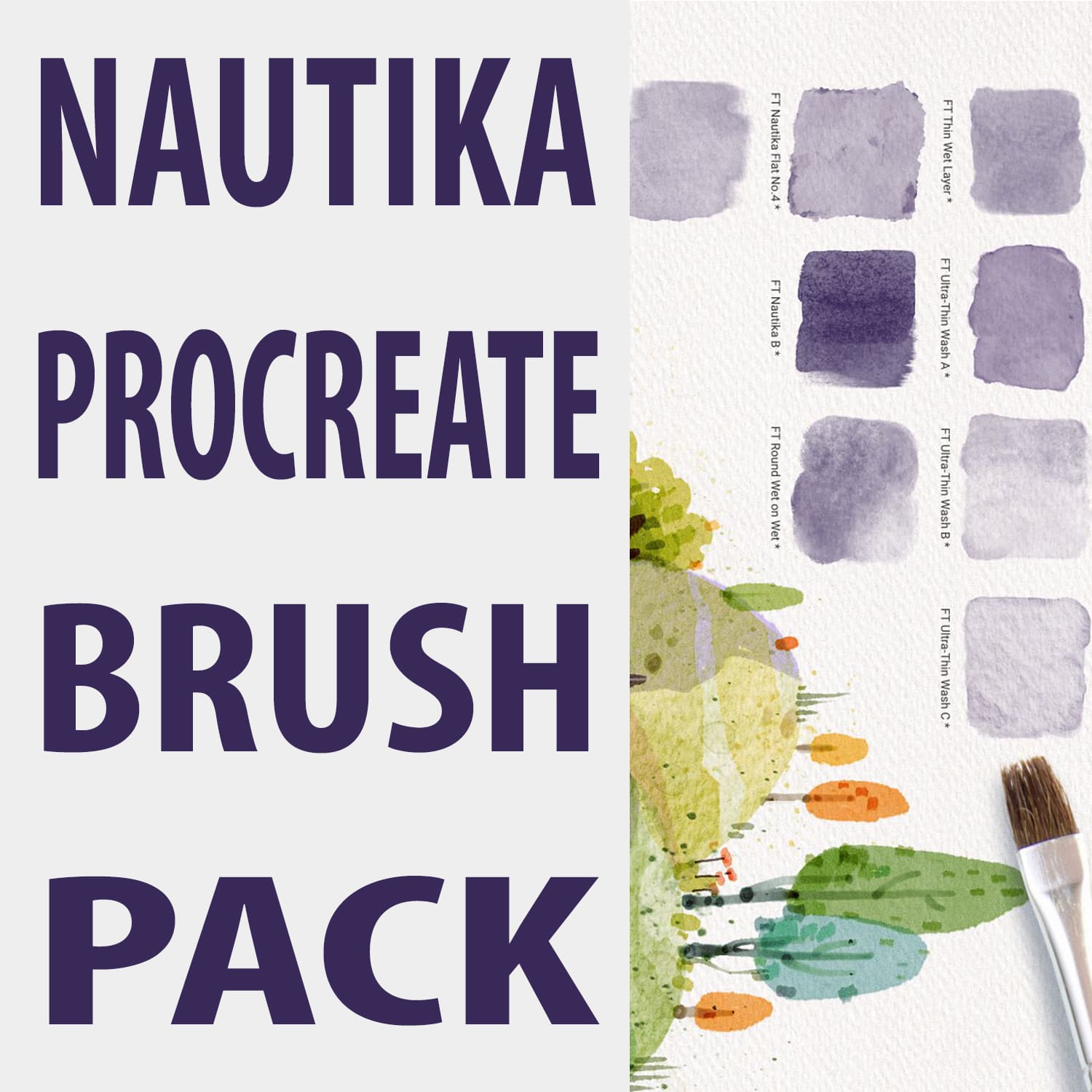 Nautika Procreate Brush Pack main cover.