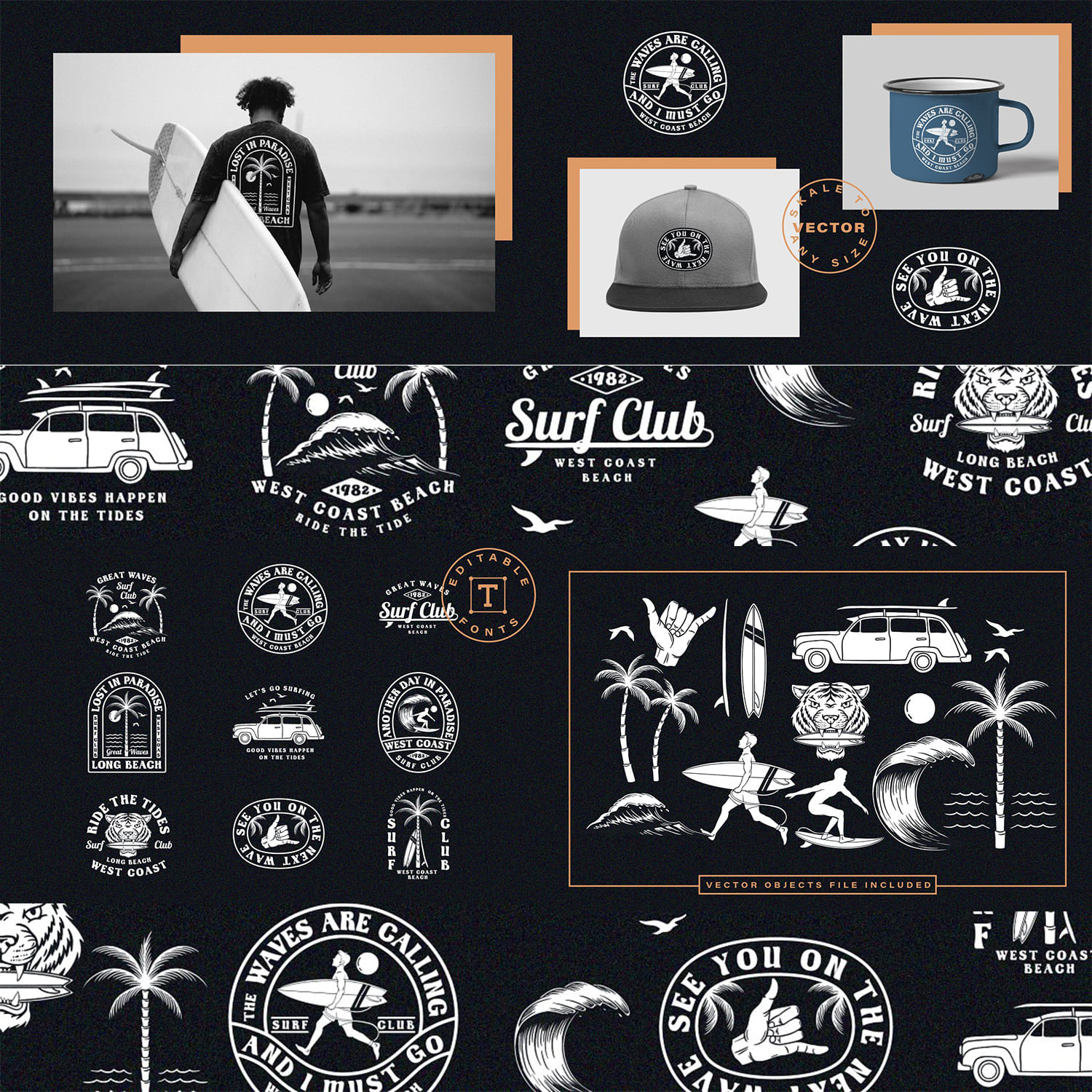 Surfing badges collection cover image.