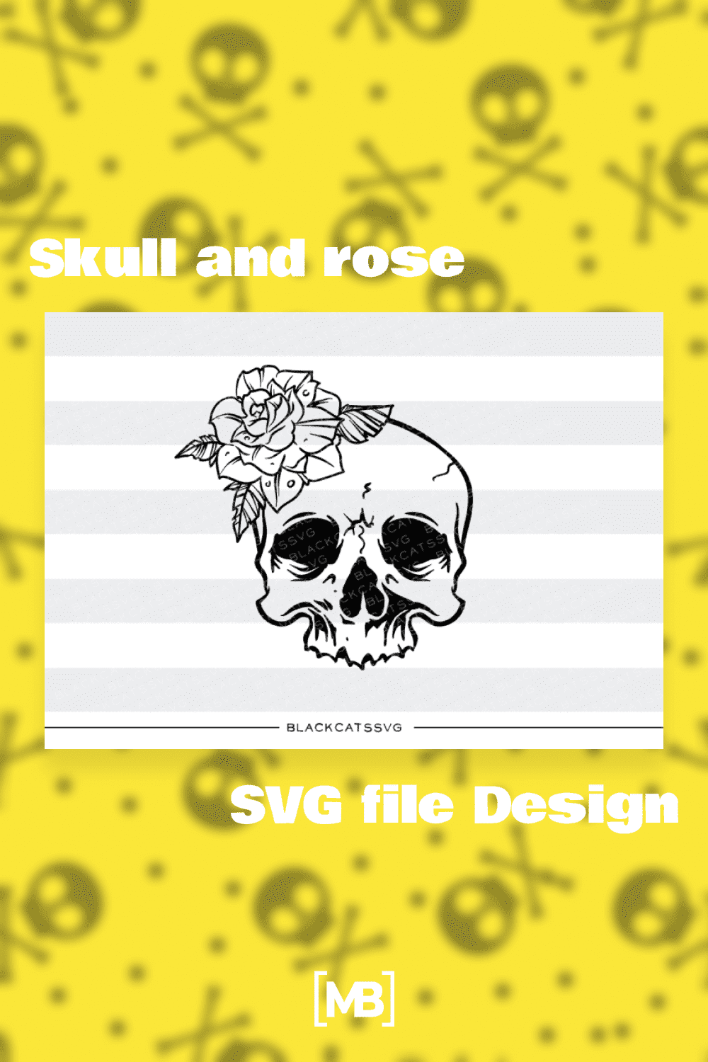 Skull and rose SVG file Design.
