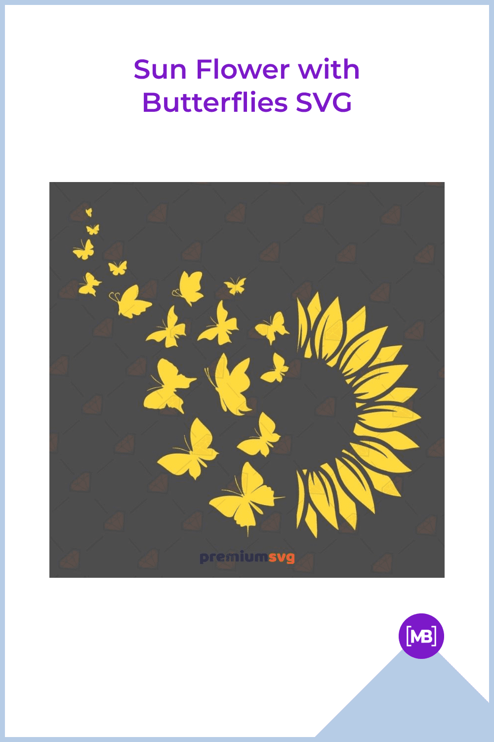 Sun Flower with Butterflies SVG.