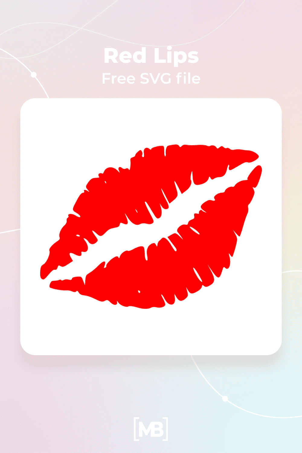 Free red lips SVG file.