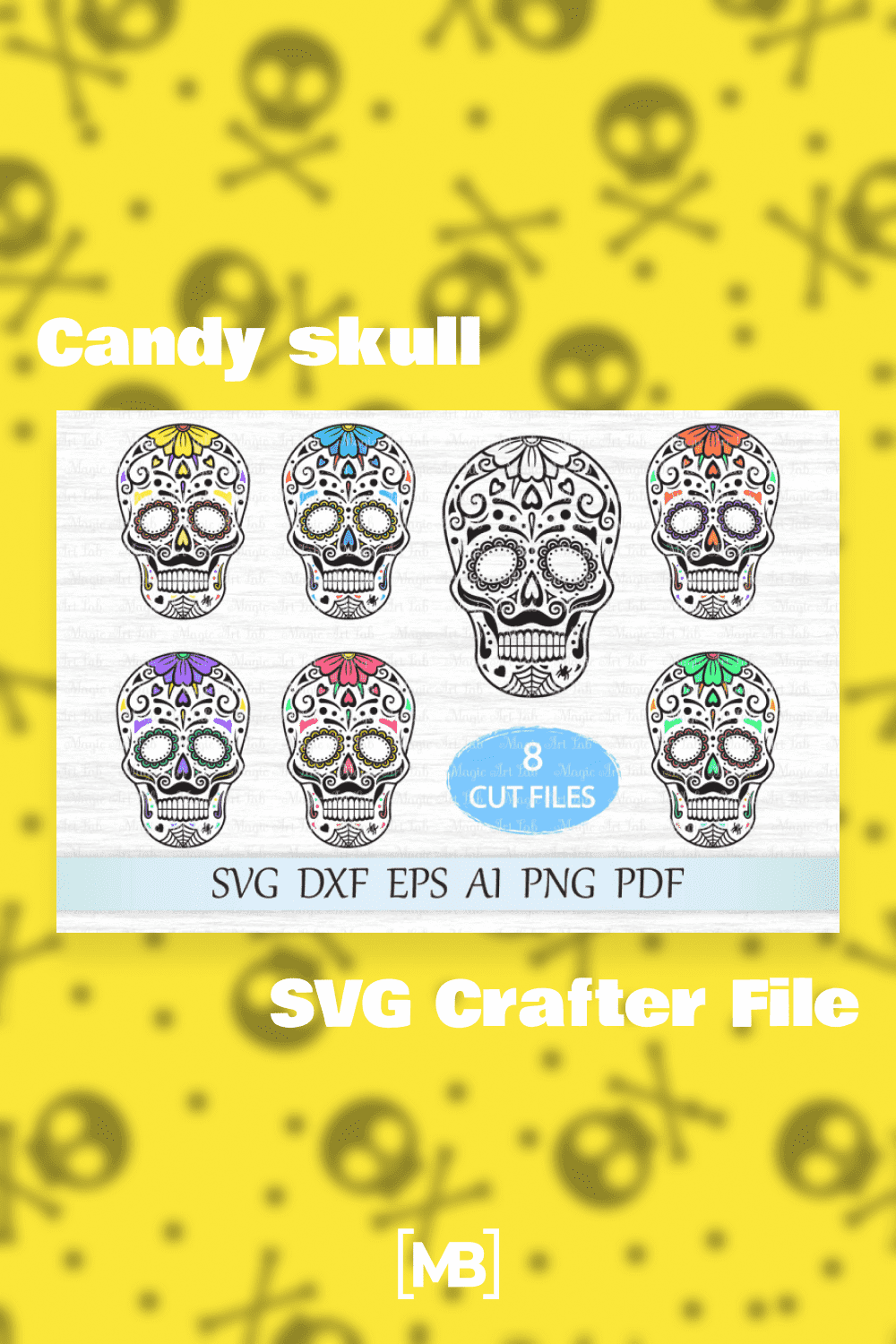 Candy skull SVG Crafter File.