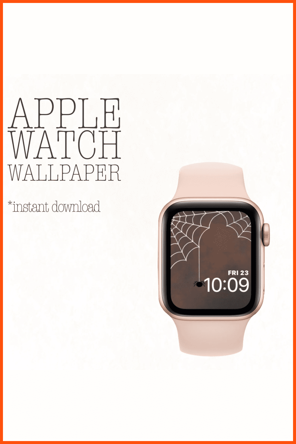Apple watch with little spider and web on face.