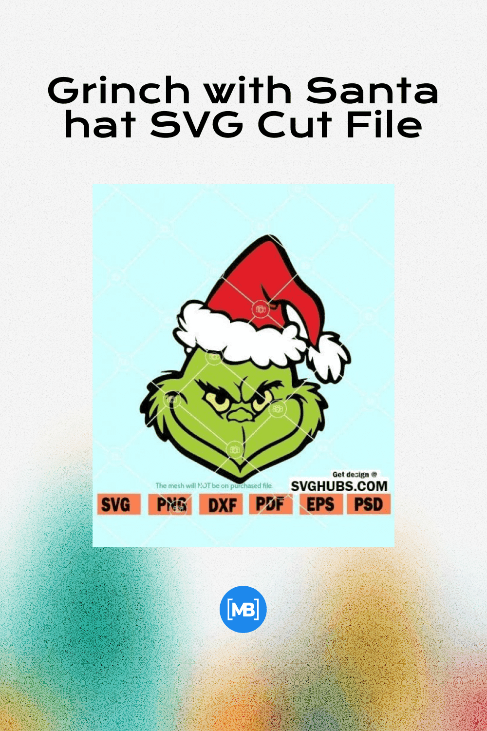 Grinch with Santa hat SVG Cut File.