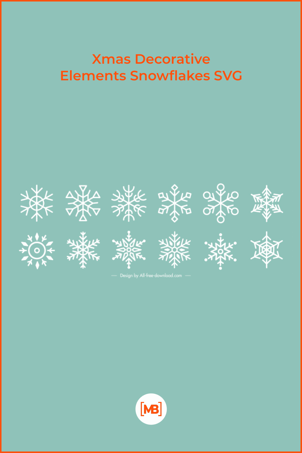 Xmas Decorative Elements Snowflakes SVG.