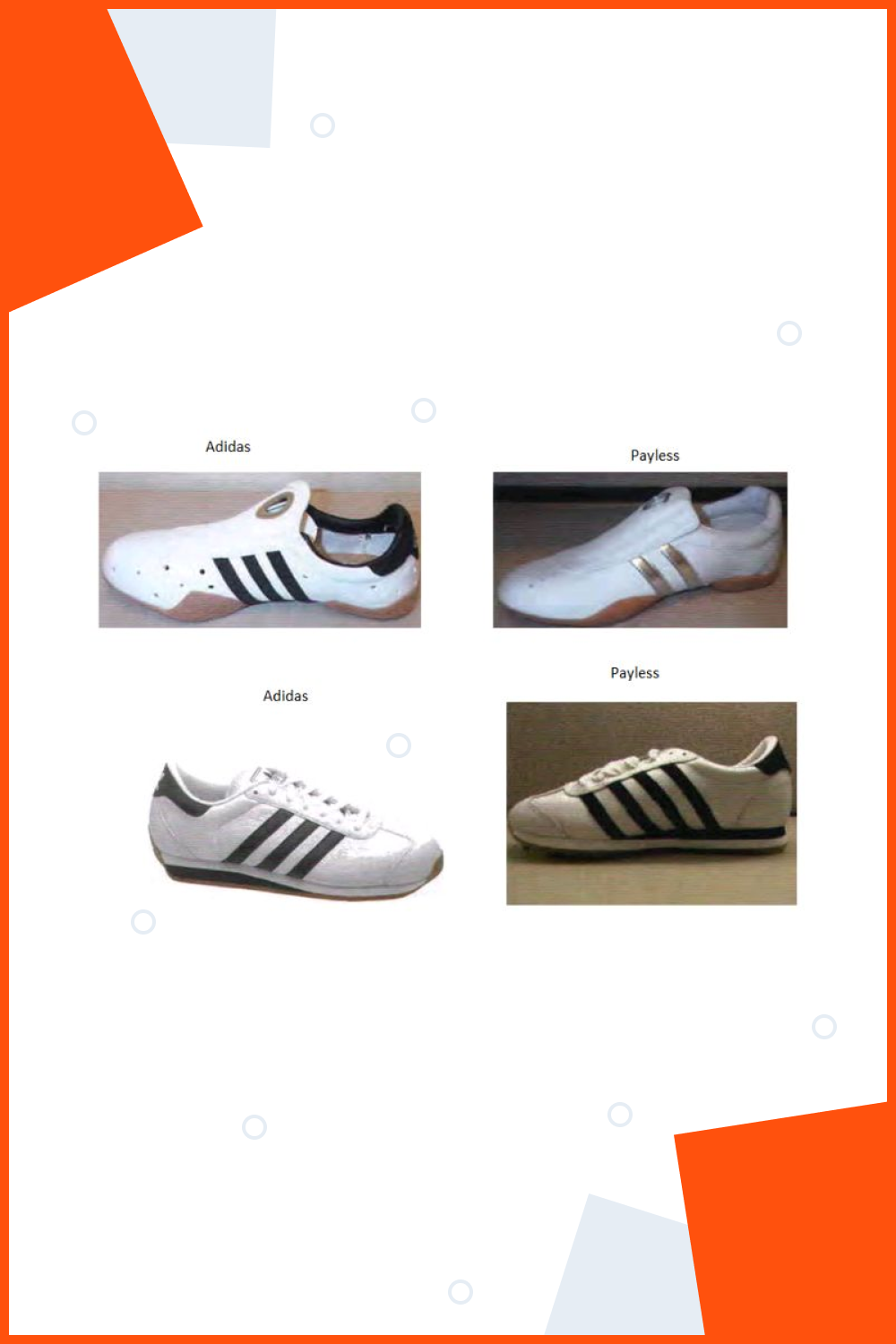 Difference between original Adidas and replica shoes.