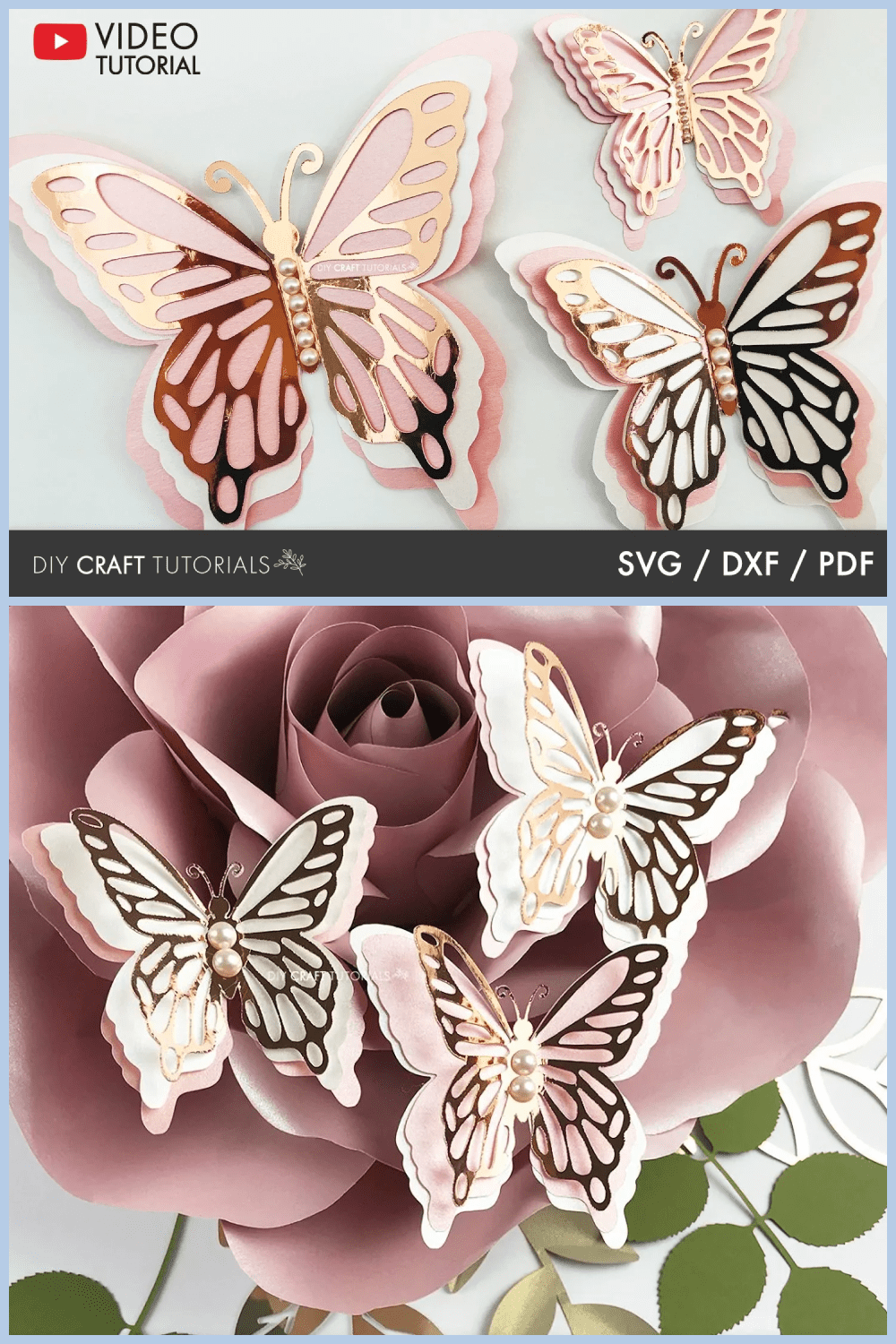 3D Butterfly SVG.