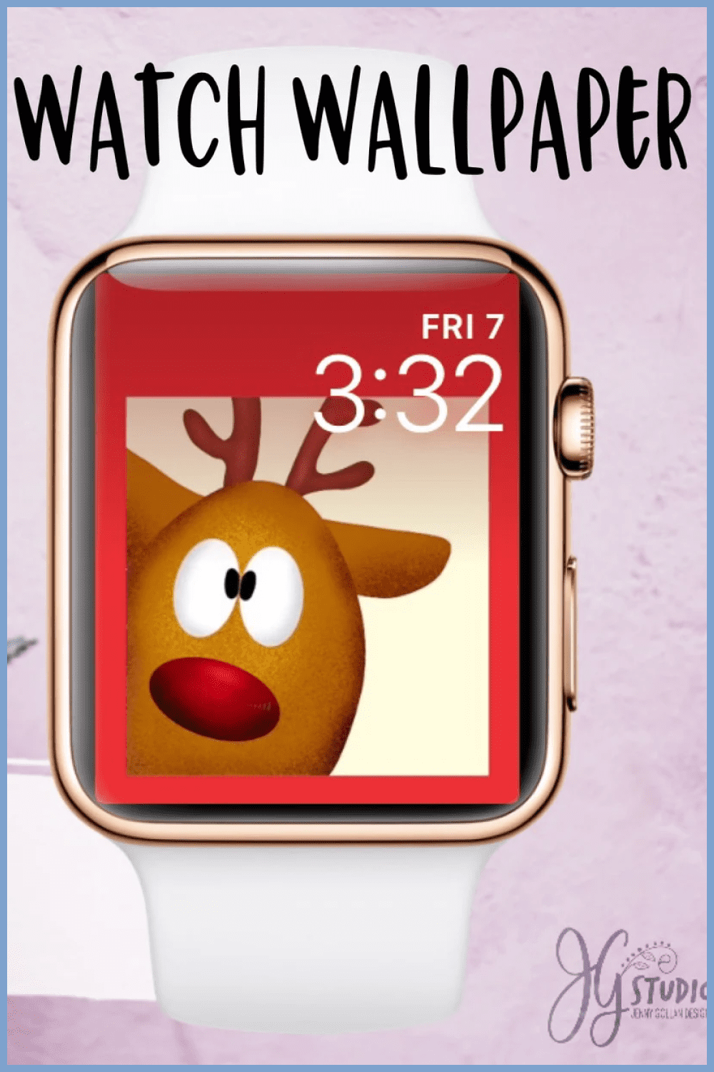 Apple watch with funny deer on the face.