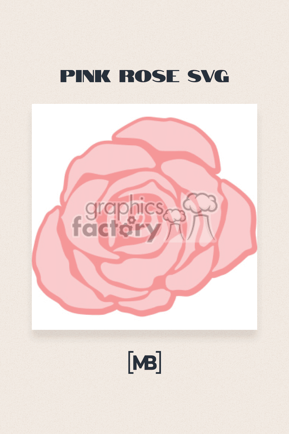 Pink rose svg.
