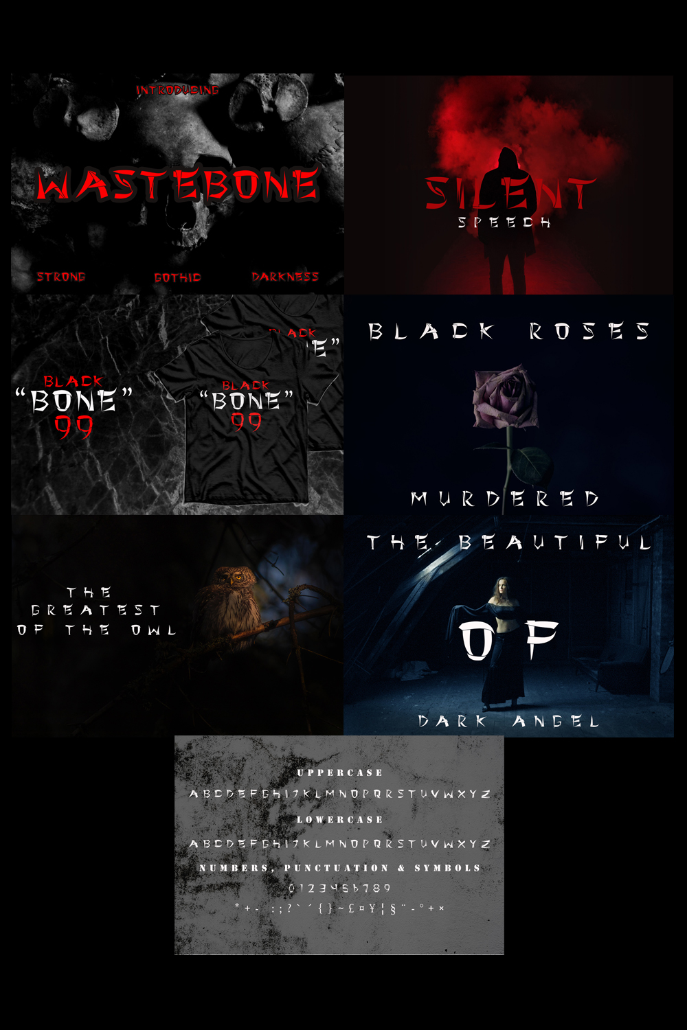 Wastebone is a creepy, dark looking and uniquely designed display font.