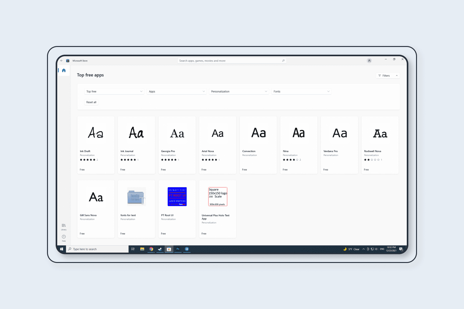 A list of available fonts will pop up where you can decide which one you like best.