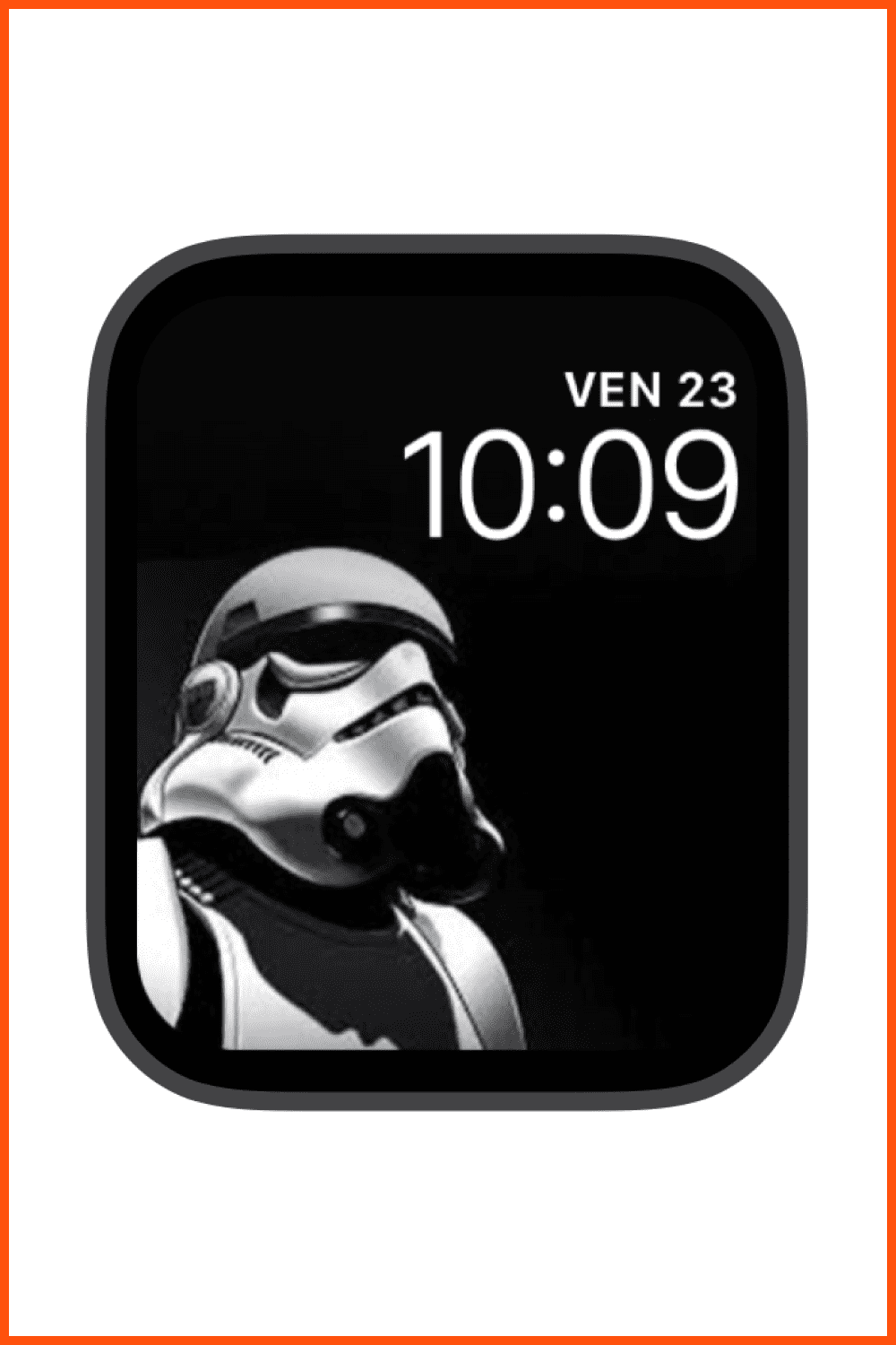Apple wath face with Star Wars stormtrooper.