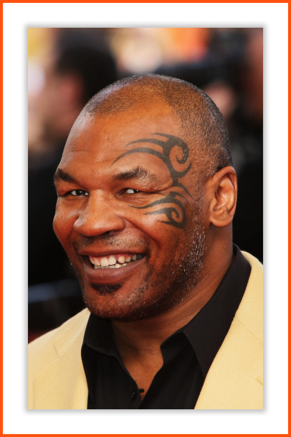 Mike Tyson's face with his famous tattoo.