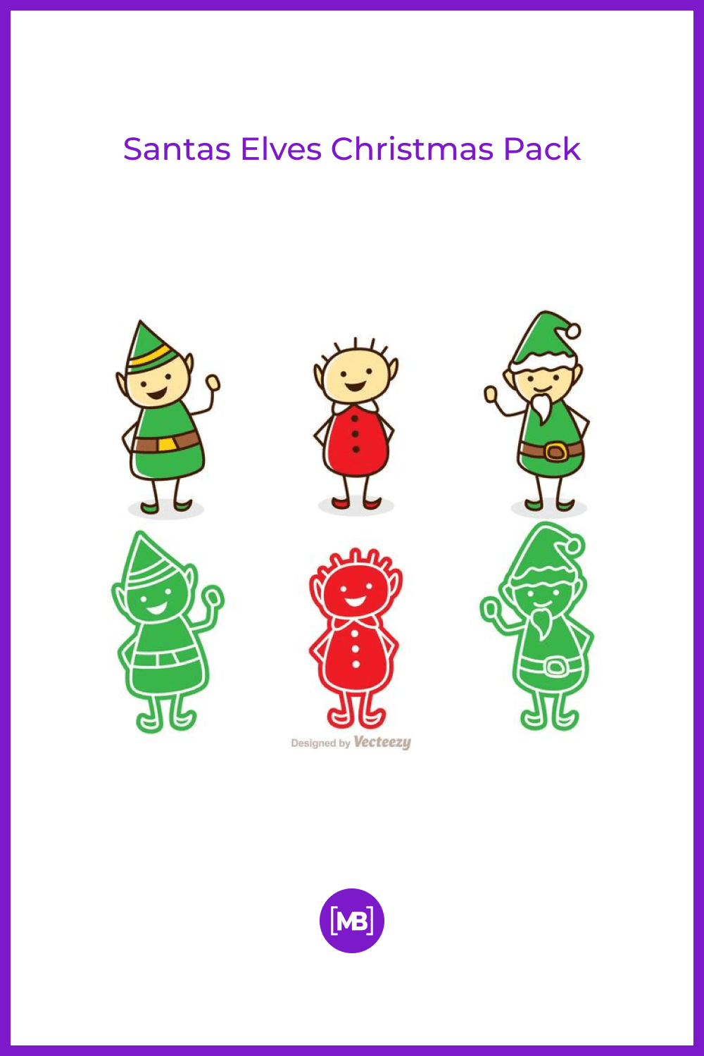 six elves in red and green Christmas costumes.