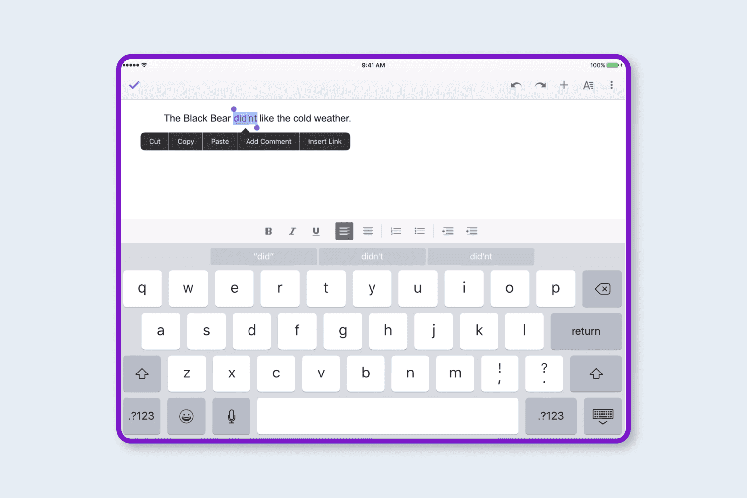 Next, you need to select existing text for editing or touch the place in the document where you want to start printing with the new typeface.