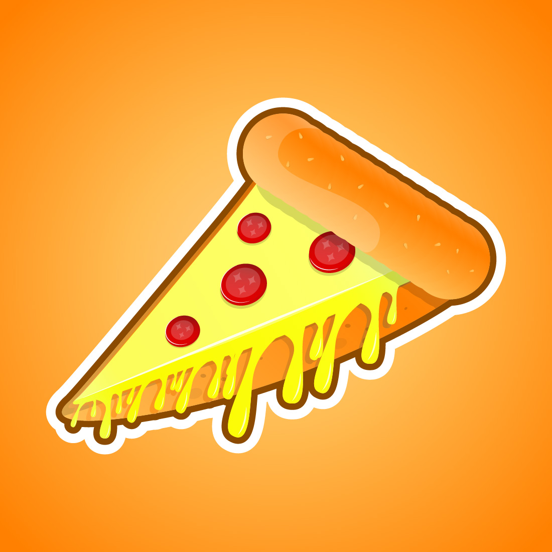 Colorful image - slice of Italian pizza.