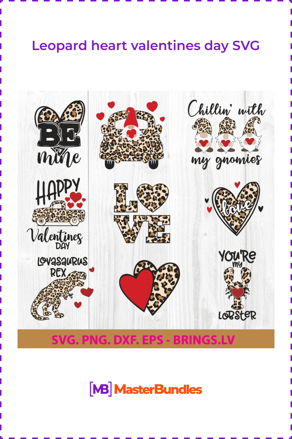 Leopard heart valentines day SVG.