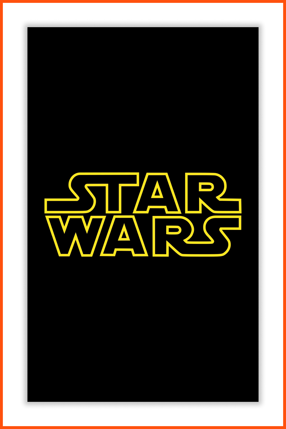 Yellow Star Wars logo on black background.