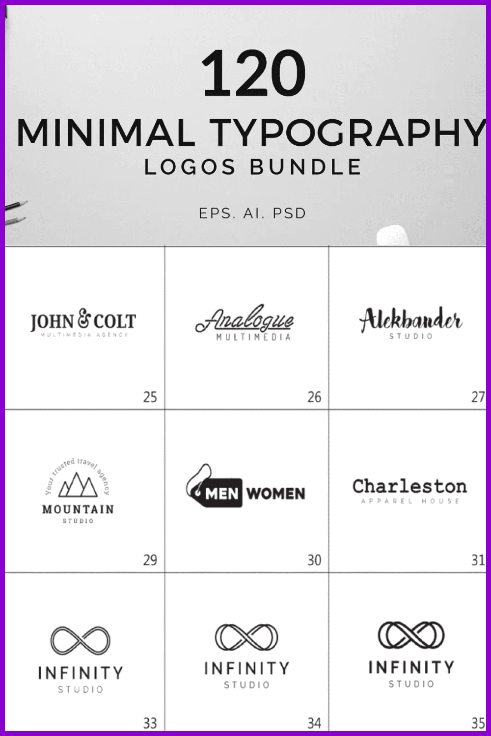 Minimal Typography Logos Bundle.