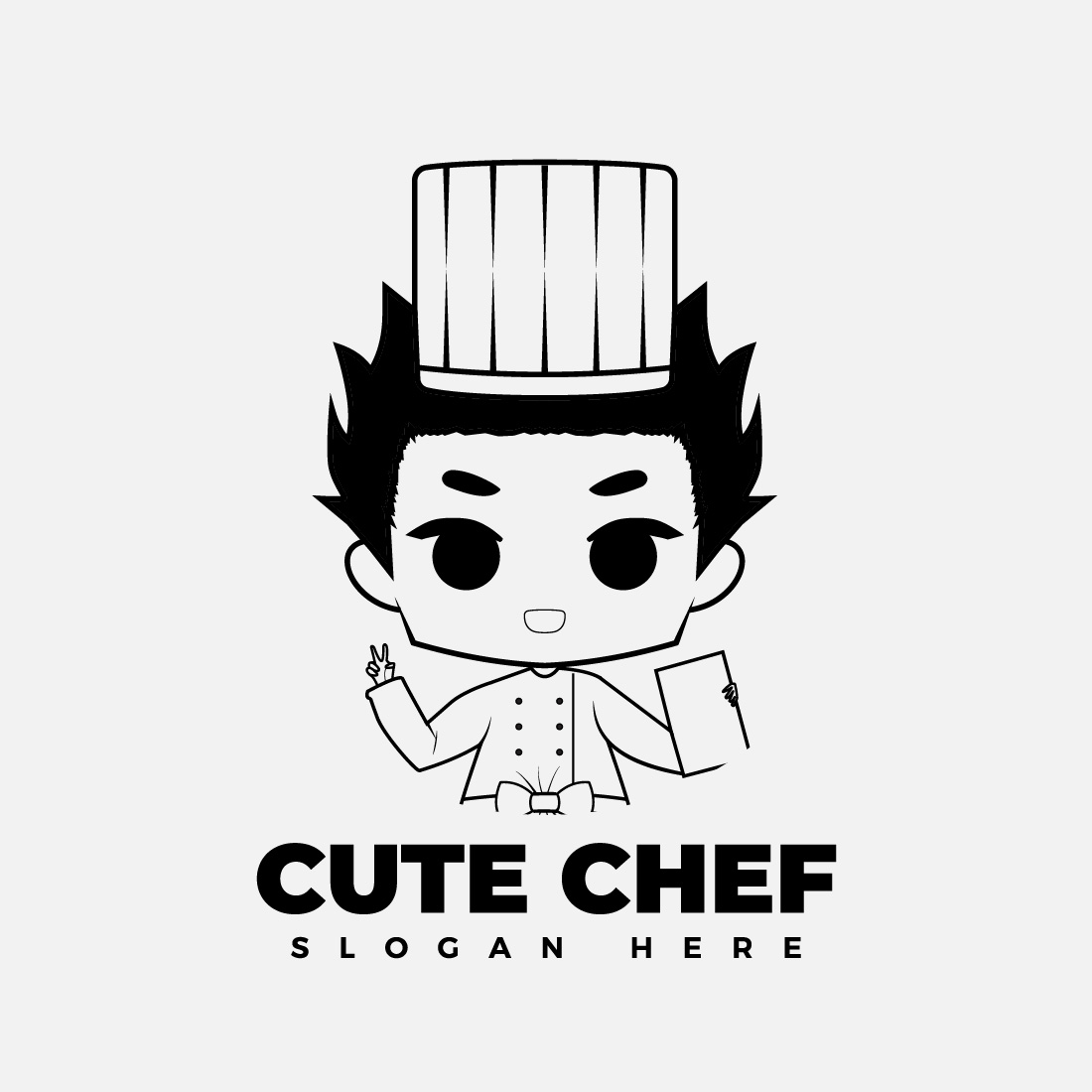 Illustration vector graphic of 4 Chef Character in Chibi Cartoon Style.