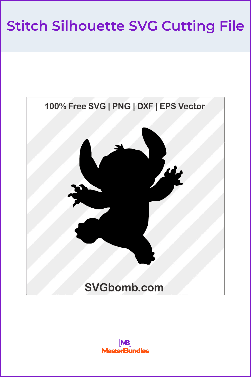 Stitch Silhouette SVG Cutting File.