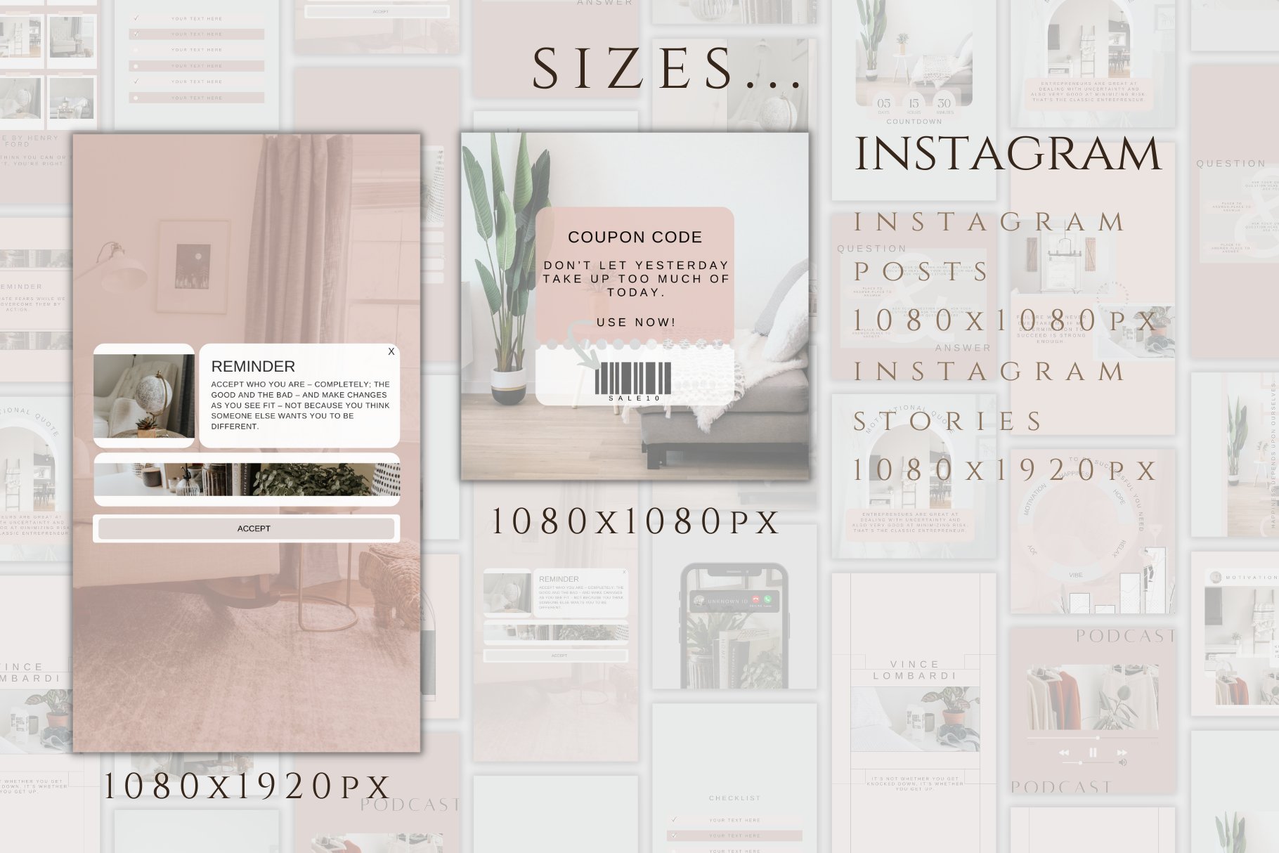 Change posts and stories sizes in the simplest way.