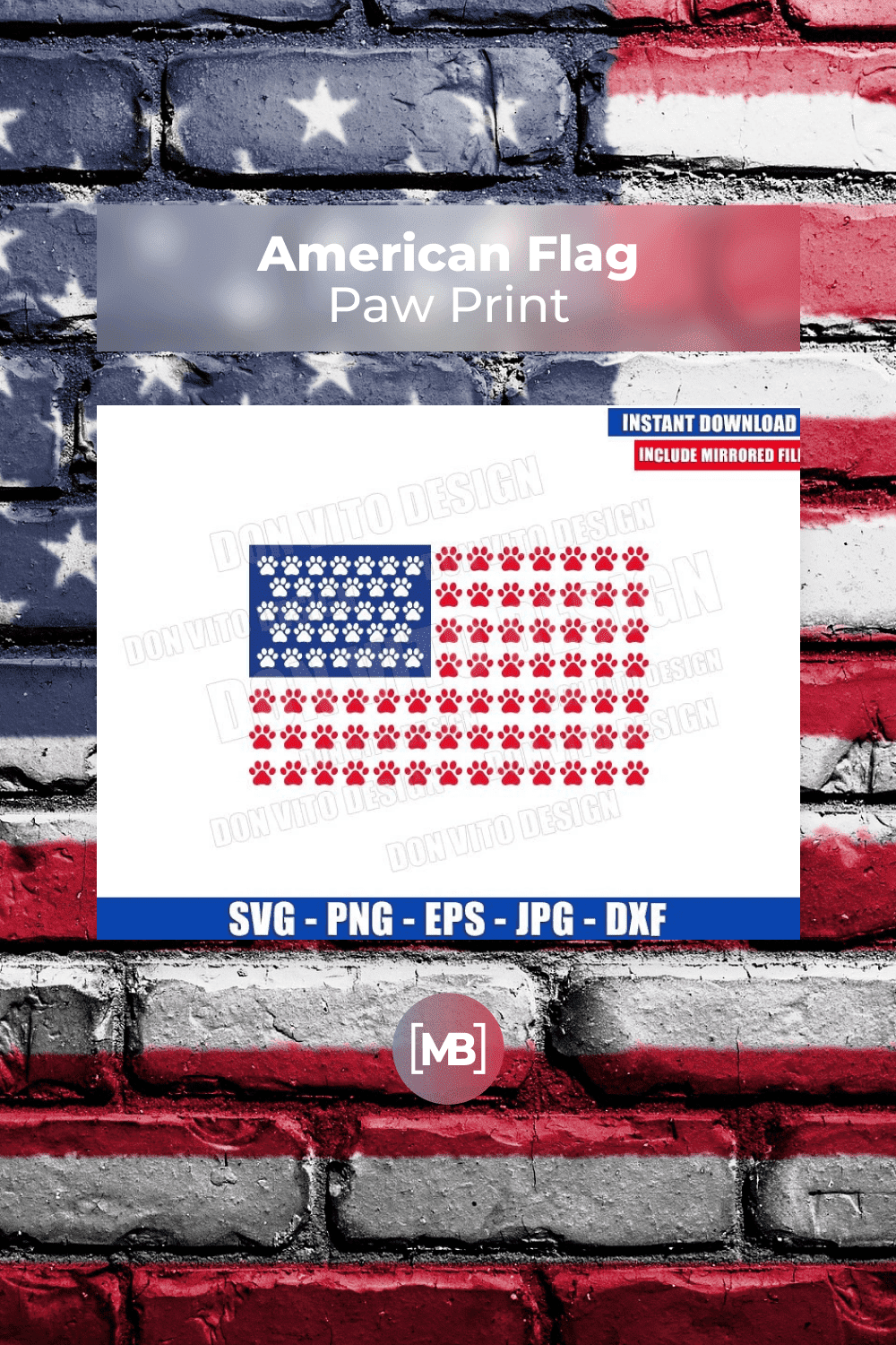 American Flag Paw Print.