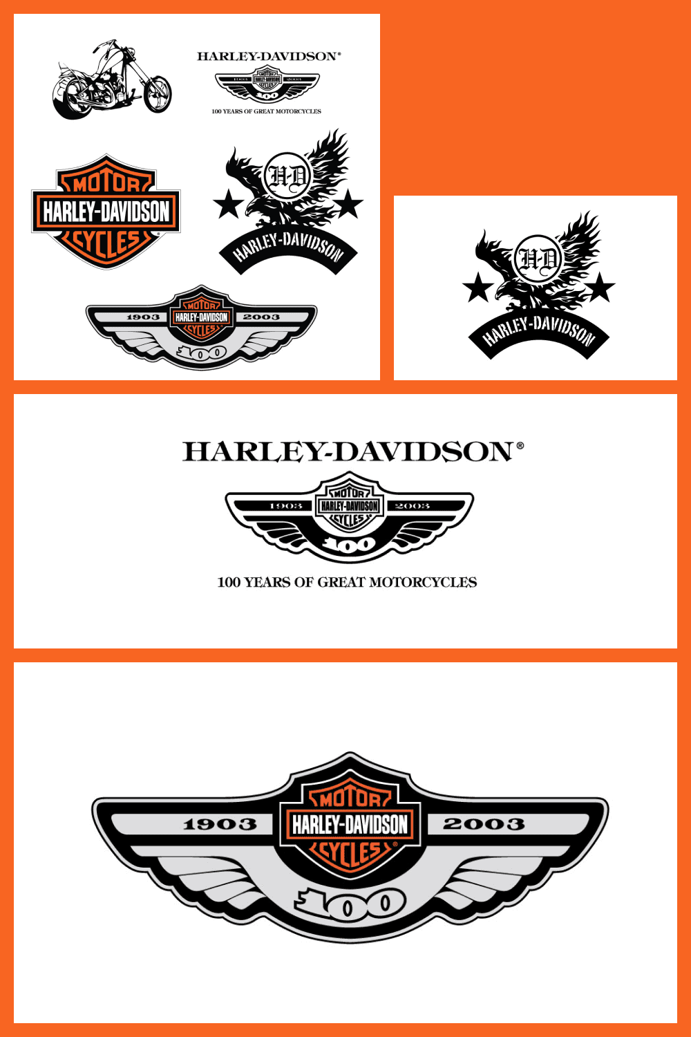 Harley Davidson logo and bike SVG.