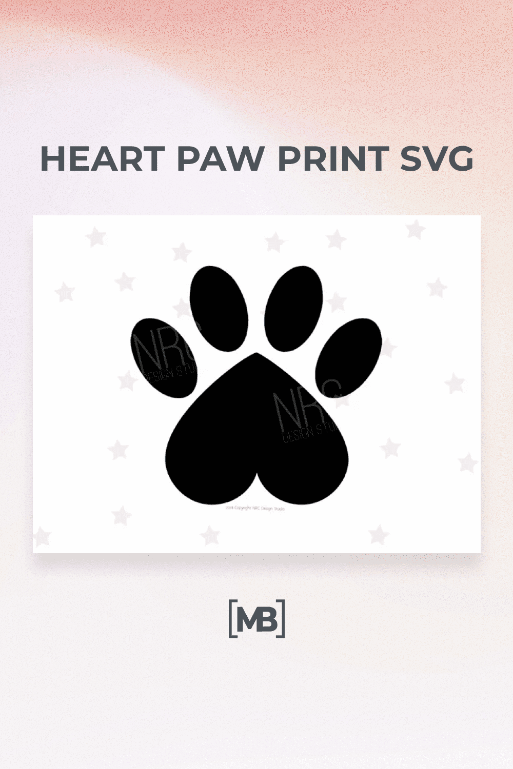 Heart Paw Print SVG.