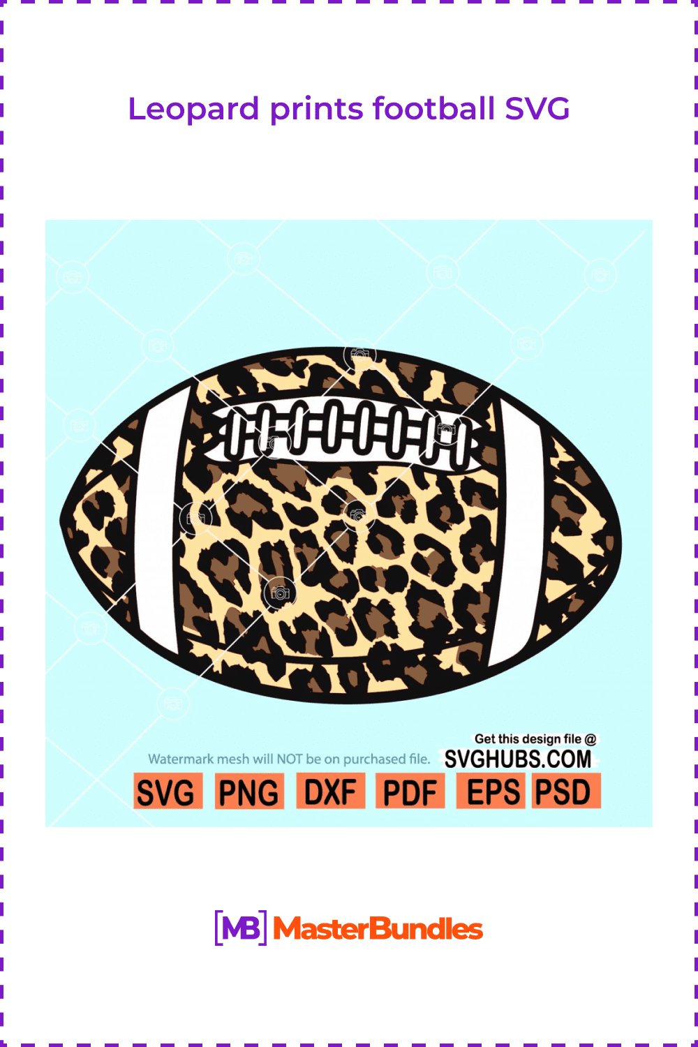 Leopard prints football SVG.