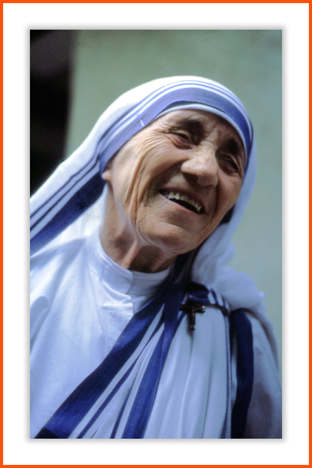 Face of smiling Mother Teresan.