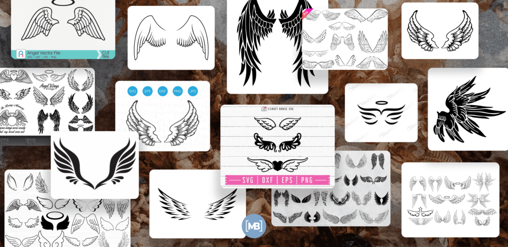 Angel Wings SVG Images Example. Post Image