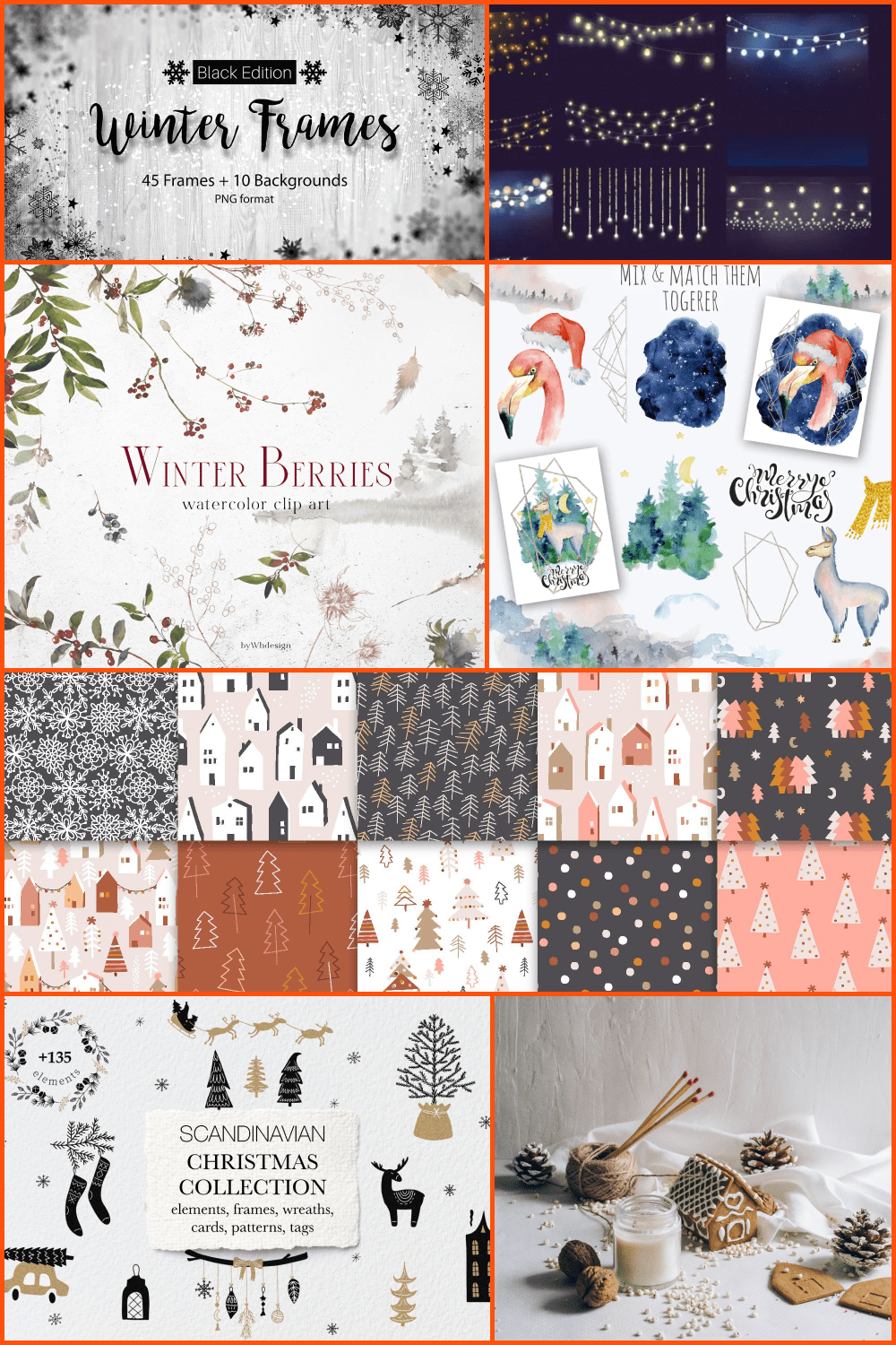 Collage with Christmas Backgrounds for Different Tastes.