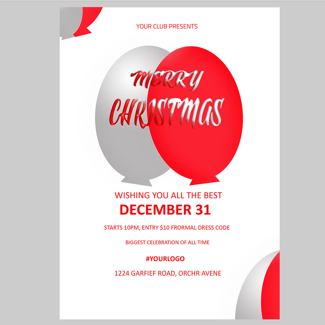 Christmas flyer design template 1