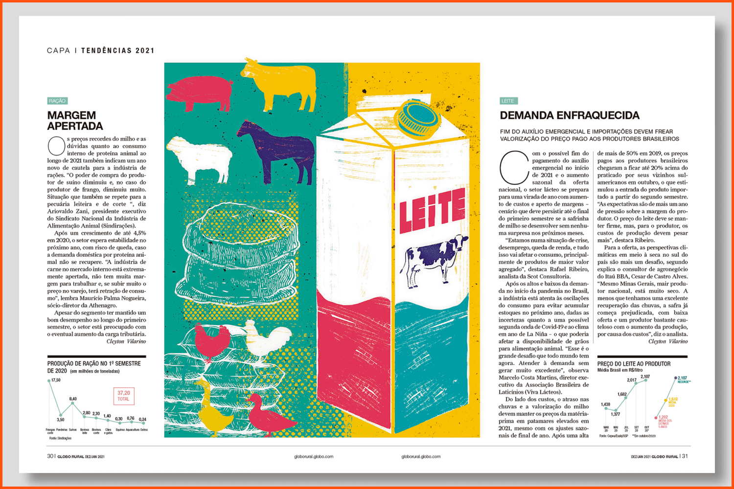 Illustrations for Globo Rural magazine.