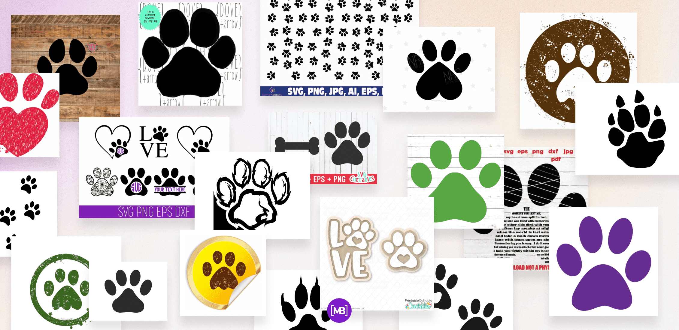 Paw Print SVG Images Example.