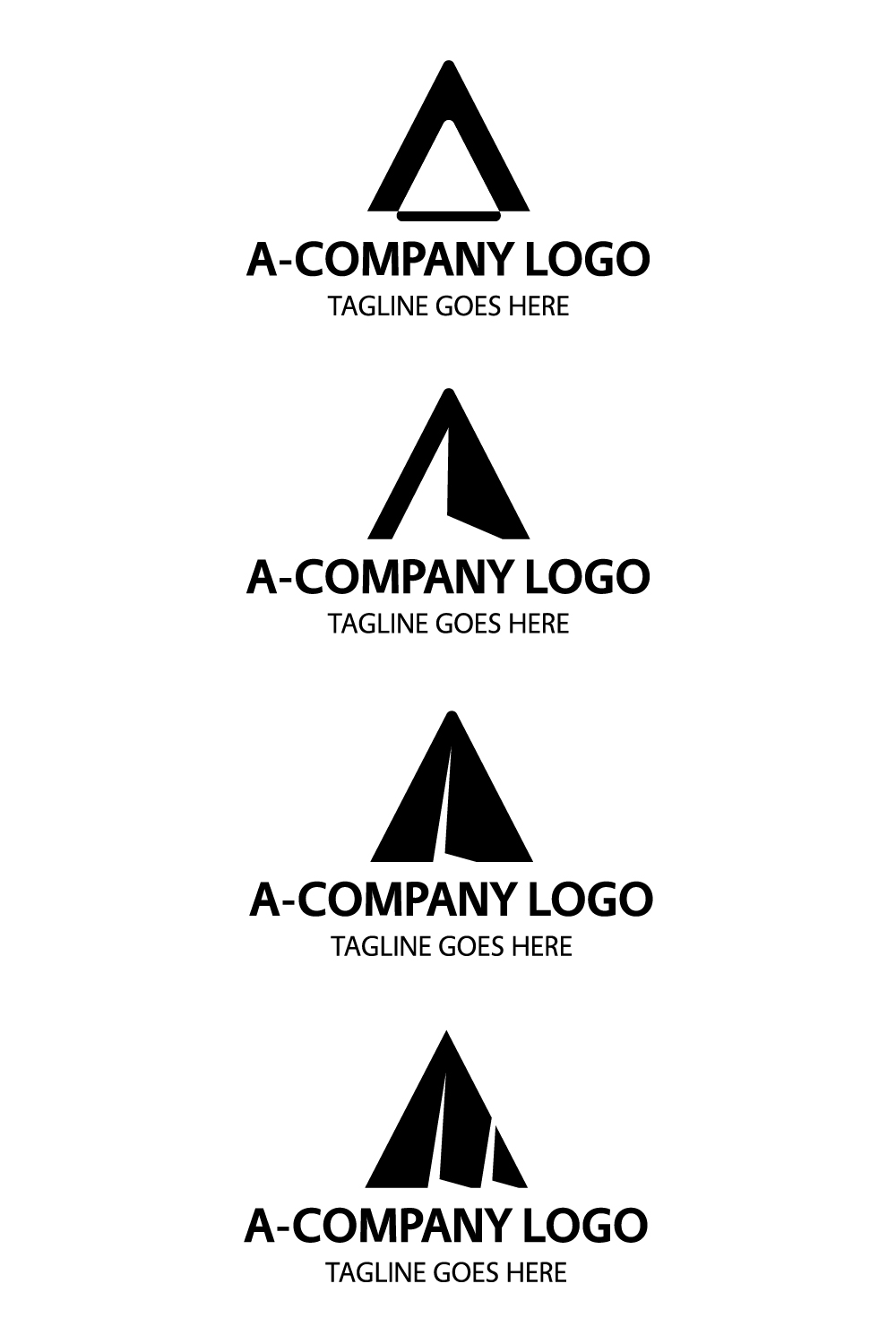 A Letter Logo 4 Templates Pinterest Image.