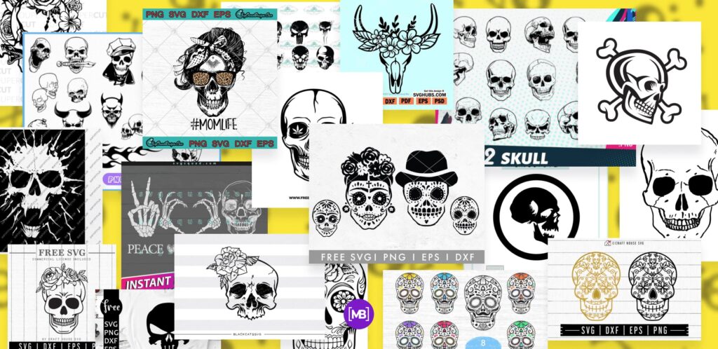 Skulls SVG Images Example.