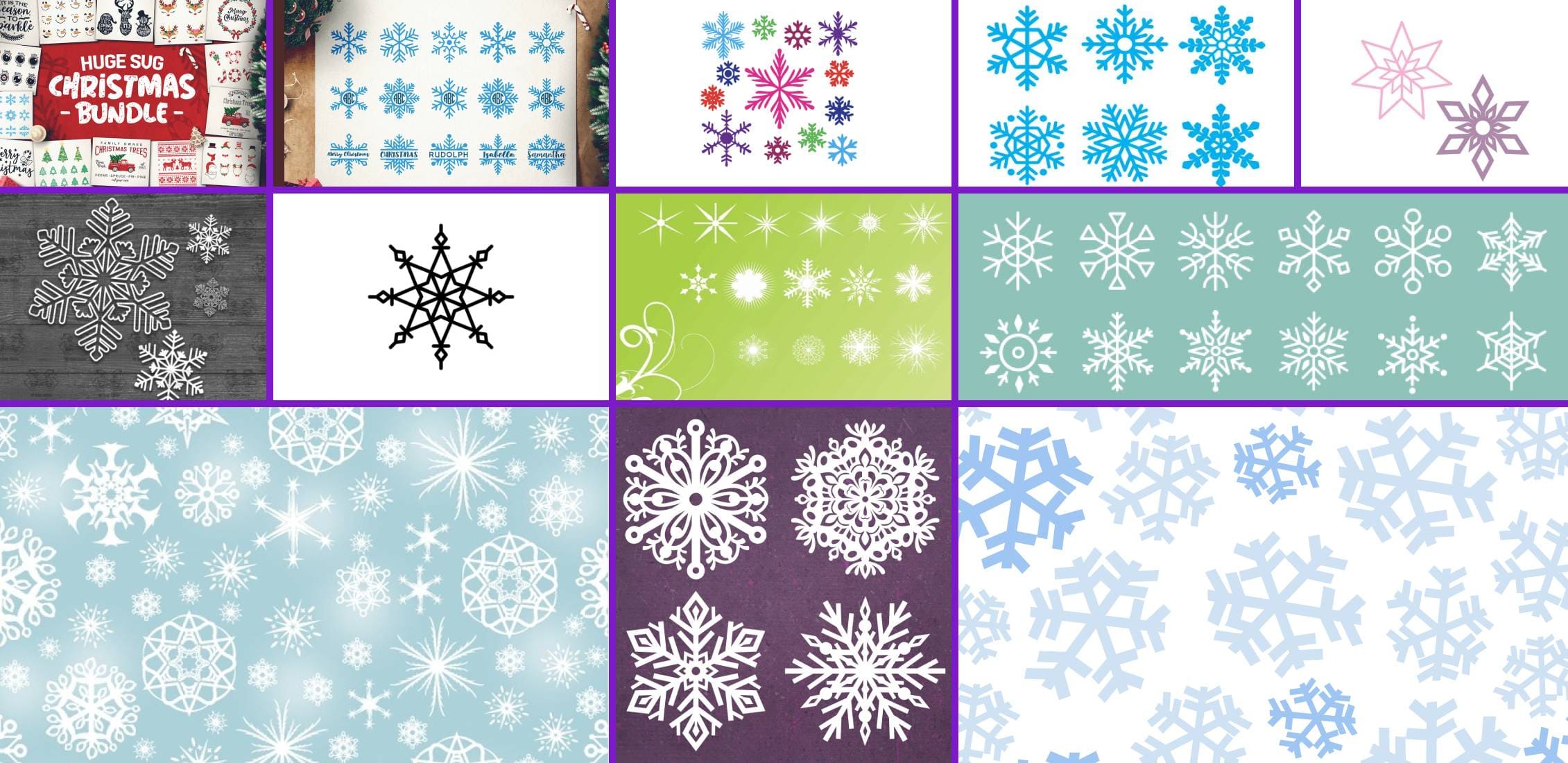 Snowflakes SVG Example.