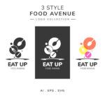 Eat Up 3 Style Food Avenue Logo Collection description