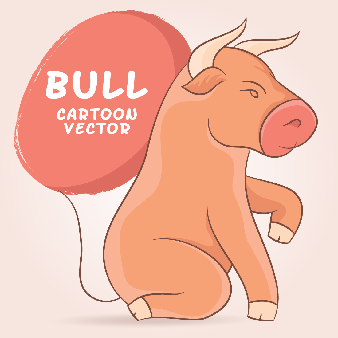 Bull or Buffalo Cartoon Vector illustration description.